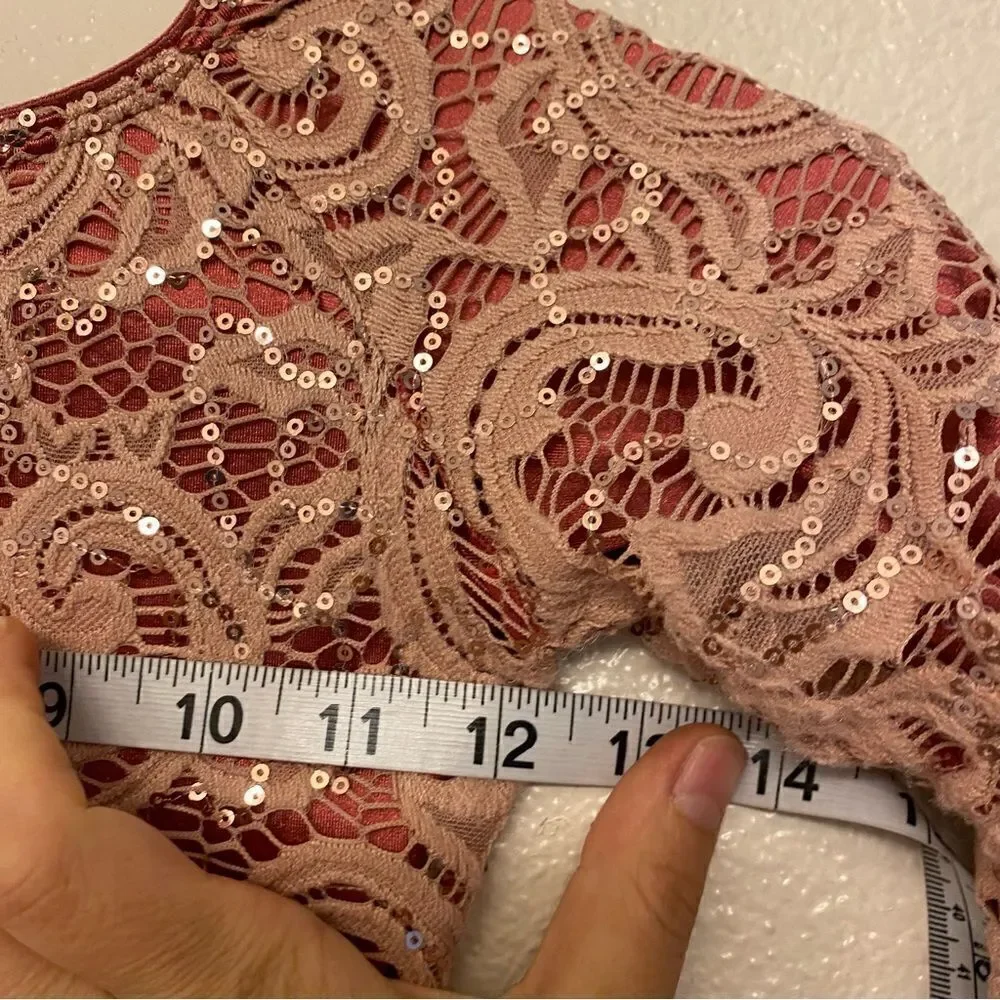 Revolution Dance Costume leotard mauve dusty rose pink lace RC19779 child MC
